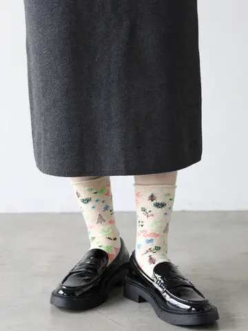 紡毛北欧クリスマスソックス