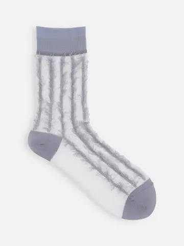 裏出しぼさぼさストライプソックス