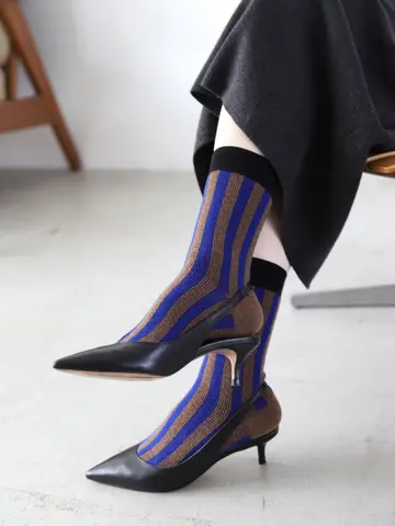 ジャカードストライプソックス