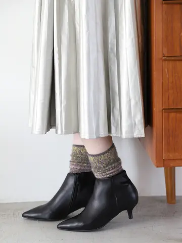 ジャカードにじみ起毛ソックス