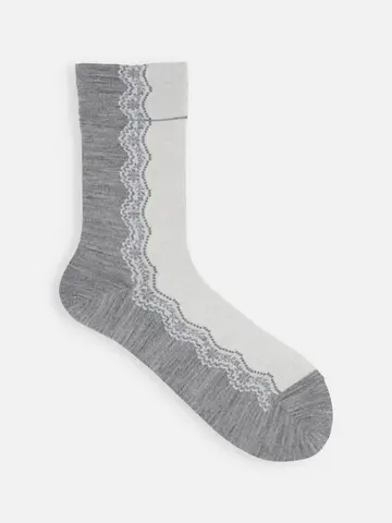 バイカラーレースソックス