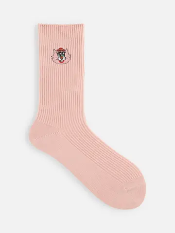 【青山哲士×靴下屋UPDATE】ネコ刺繍ソックス