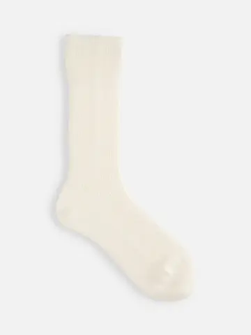 毛混アンゴラ1×1リブハイカットソックス