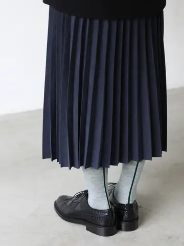 毛混バックシームハイソックス