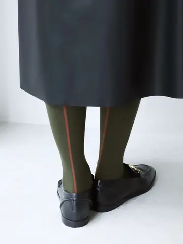 毛混バックシームハイソックス