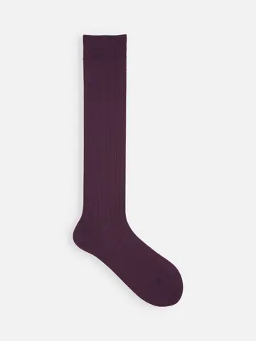 梳毛8×2リブハイソックス
