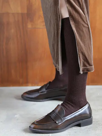 バナウォームラメリブハイソックス