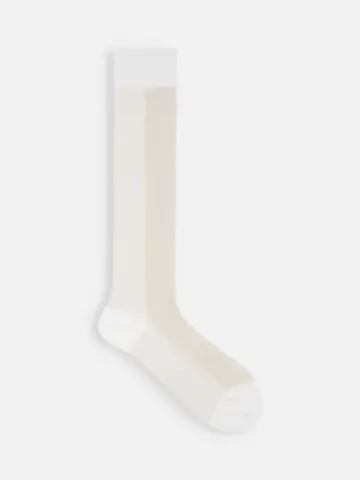 ジャカードラメ切替ハイソックス