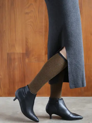 バナウォームジャカードストライプハイソックス