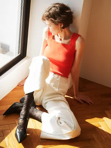 YANUKコラボ縫製レースハイソックス