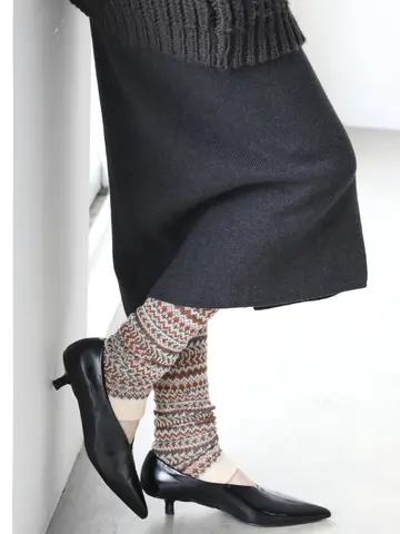 ラメジャカードレッグウォーマー