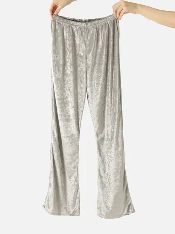 縫製クラッシュベロアパンツ10分丈