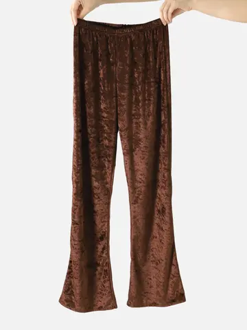 縫製クラッシュベロアパンツ10分丈