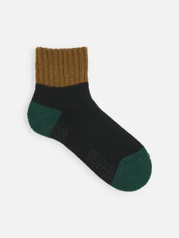 メンズ 三面切替パイル起毛インルームソックス