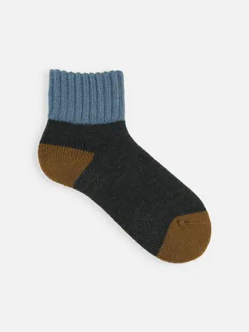 メンズ 三面切替パイル起毛インルームソックス