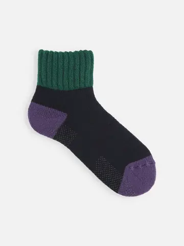 メンズ 三面切替パイル起毛インルームソックス