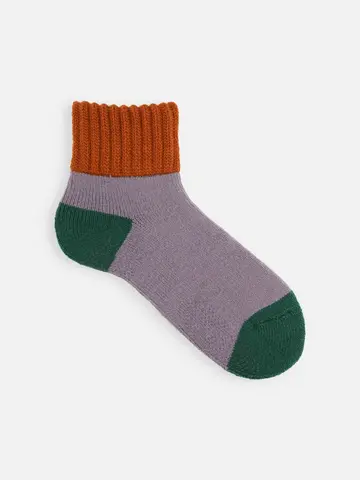 メンズ 三面切替パイル起毛インルームソックス