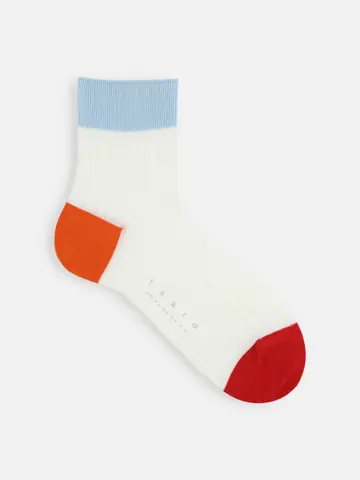 【メンズ】シルケット三面切替ショートソックス