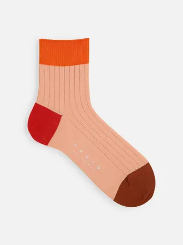 【メンズ】シルケット三面切替ショートソックス