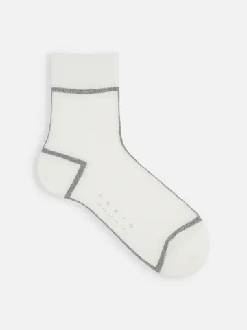 【メンズ】シルケットアウトラインショートソックス