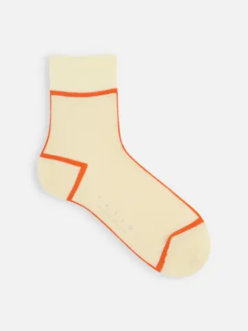 【メンズ】シルケットアウトラインショートソックス