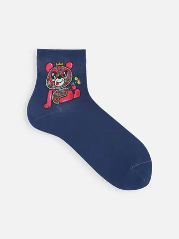 【青山哲士×靴下屋UPDATE】頭の中ver.LOVEビーム プリントソックス