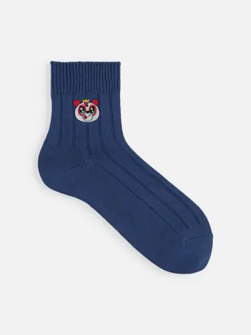 【青山哲士×靴下屋UPDATE】パンダ刺繍ソックス