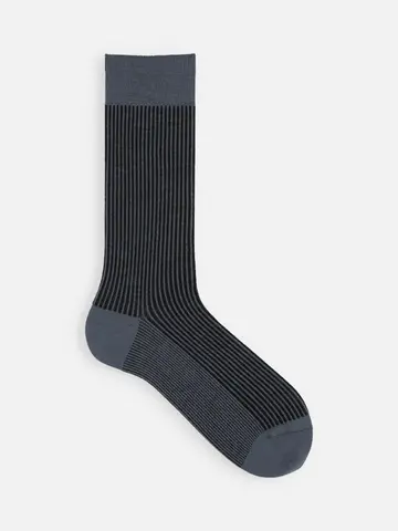 アンチピリング梳毛細ストライプレギュラーソックス（メンズ）