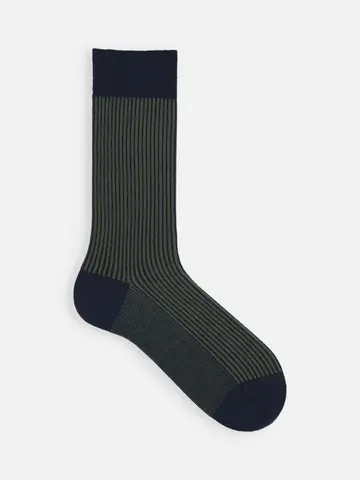 アンチピリング梳毛細ストライプレギュラーソックス（メンズ）