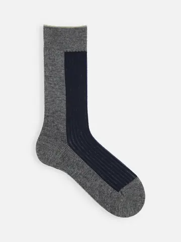 ジャカードリブ切替ソックス メンズサイズ