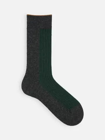 ジャカードリブ切替ソックス メンズサイズ