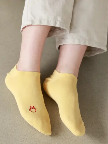 【3足1,386円】線画刺繍スニーカー用ソックス