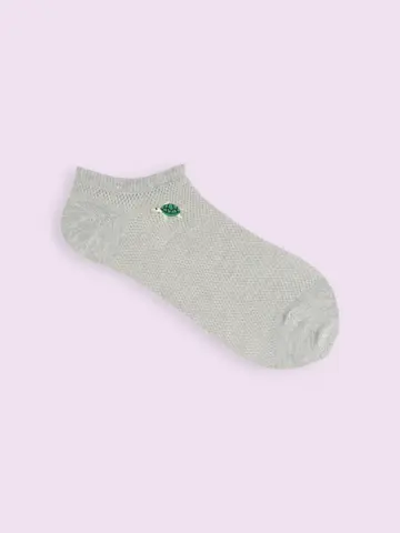 【靴下屋fam】メッシュいろいろ刺繍スニーカー丈ソックス