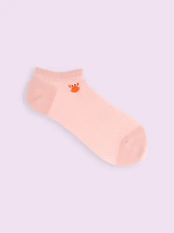 【靴下屋fam】メッシュいろいろ刺繍スニーカー丈ソックス