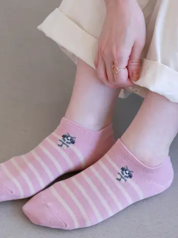 【3足1,386円】アニマルボーダースニーカー用ソックス