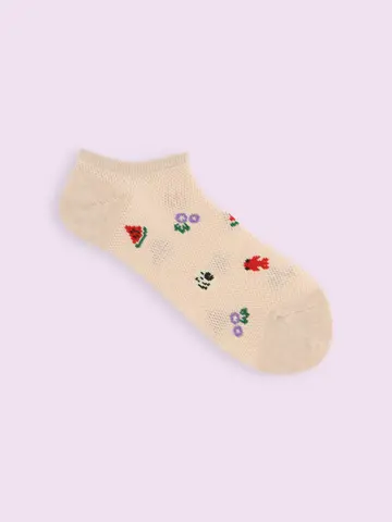 【3足1,386円】メッシュ夏休み柄スニーカー用ソックス