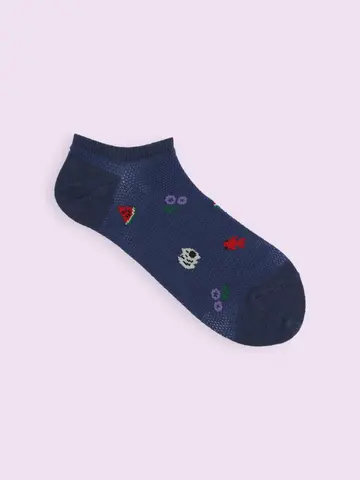 【3足1,386円】メッシュ夏休み柄スニーカー用ソックス