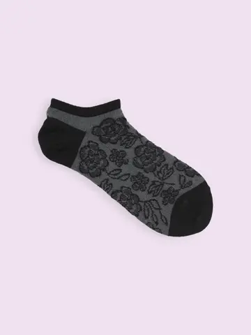 【3足1,386円】線画花柄フロートスニーカー用ソックス