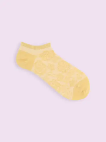 【3足1,386円】線画花柄フロートスニーカー用ソックス