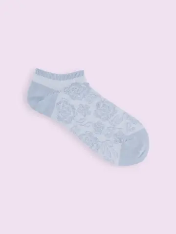 【3足1,386円】線画花柄フロートスニーカー用ソックス