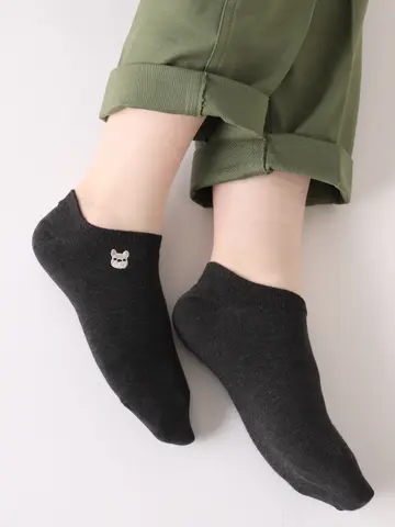 【3足1,386円】わんこ刺繍スニーカー用ソックス