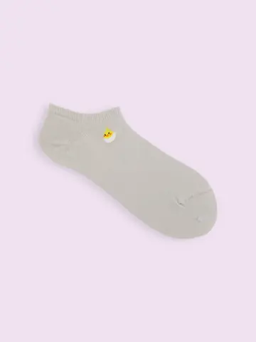 【3足1,386円】綿麻 鳥ちゃん刺繍スニーカー用ソックス