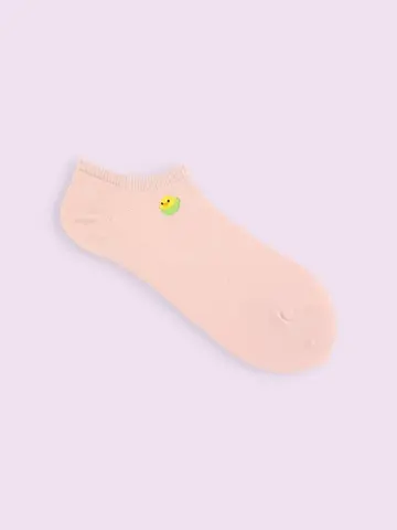 【3足1,386円】綿麻 鳥ちゃん刺繍スニーカー用ソックス