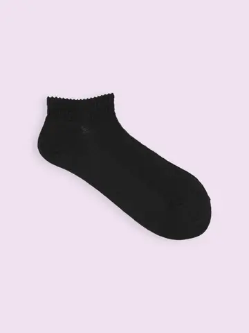 【3足1,386円】綿麻 ストライプちょい長スニーカー用ソックス