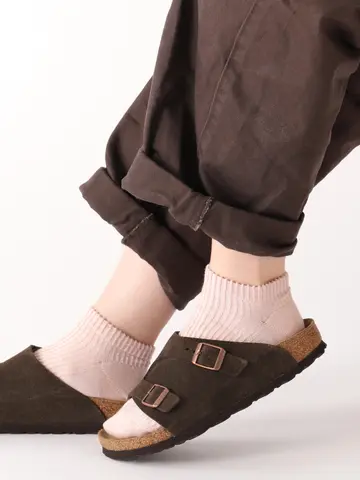 【3足1,386円】綿麻 ストライプちょい長スニーカー用ソックス