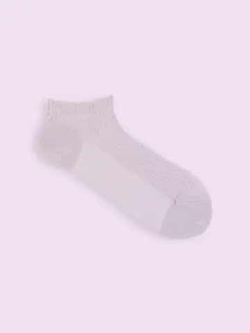 【3足1,386円】綿麻 ストライプちょい長スニーカー用ソックス
