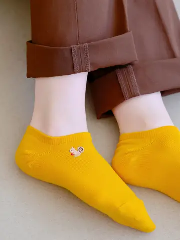 【3足1,386円】森のいろいろ刺繍スニーカー用ソックス