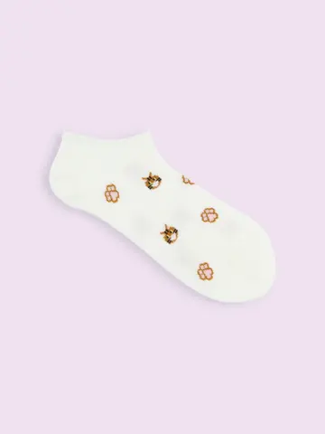 【靴下屋fam】にゃんこ肉球スニーカー丈ソックス