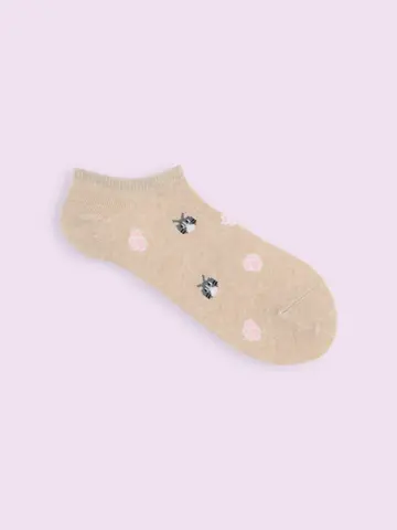 【靴下屋fam】にゃんこ肉球スニーカー丈ソックス