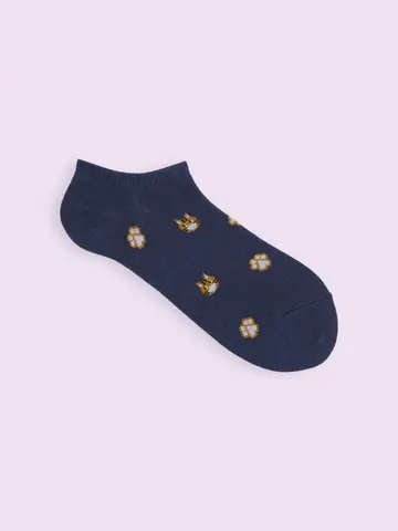 【靴下屋fam】にゃんこ肉球スニーカー丈ソックス